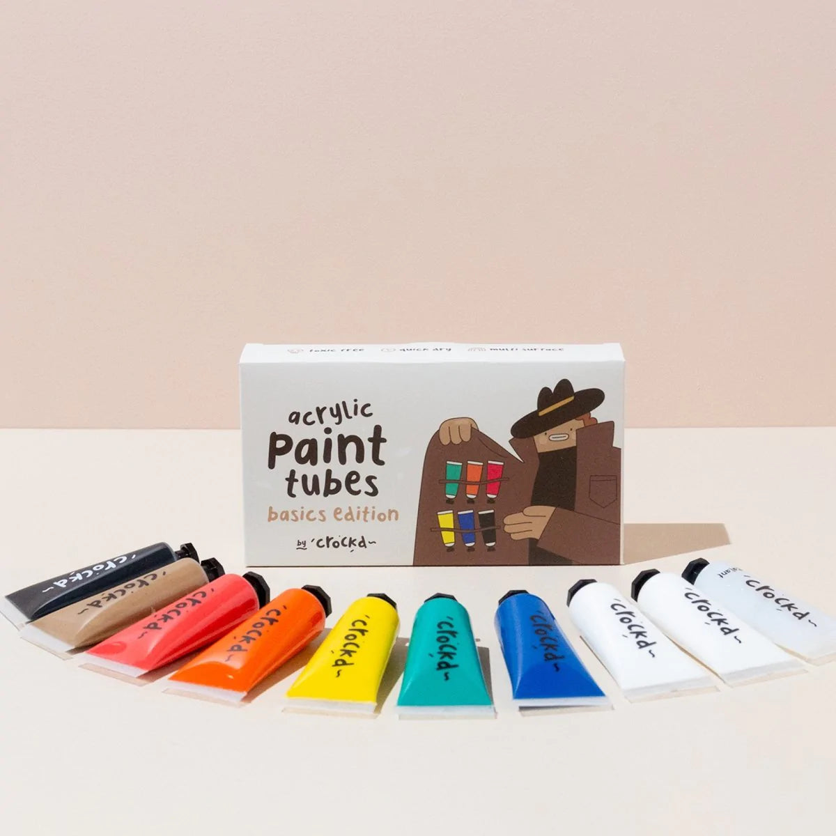 Acrylic Paint Sets, Sealant & Brushes (12 Pack) – Crockd